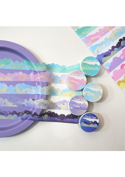 No.9 Tarzı 5 M Kore Ins Sevimli Yıldız Bulut Washi Maskeleme Bandı Scrapbooking Dergisi Dekoratif Yapışkan Bant El Kitabı Dıy Malzeme Kırtasiye (Yurt Dışından) indirimleri