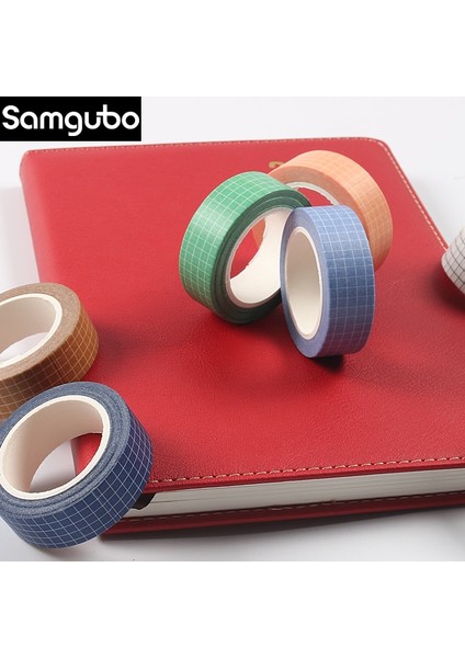 No.6 Tarzı 10M Saf Renk Izgara Washi Bant Seti Maskeleme Bandı Günlük Tutma Malzemeleri Washy Bant Organizatör Washitape Kırtasiye Sticker Karalama Defteri (Yurt Dışından) indirimleri
