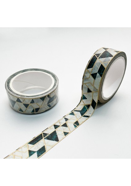 G Tarzı Bronz Geometri Pastal Washi Bant Ekose Maskeleme Bandı Mermi Dıy El Sanatları Sanat Scrapbooking Kartı Için Renkli Dekoratif (Yurt Dışından)