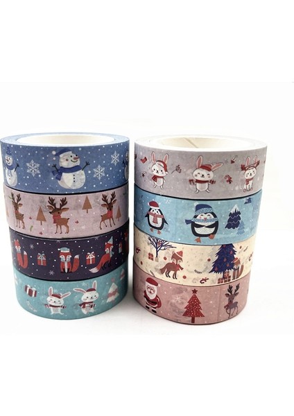 O Tarzı Ristmas Washi Bantlar Kar Tanesi Ren Geyiği Çizgili Kawaii Maskeleme Bantları Çıkartmalar Kırtasiye Scrapbooking Okul Malzemeleri (Yurt Dışından) modelleri