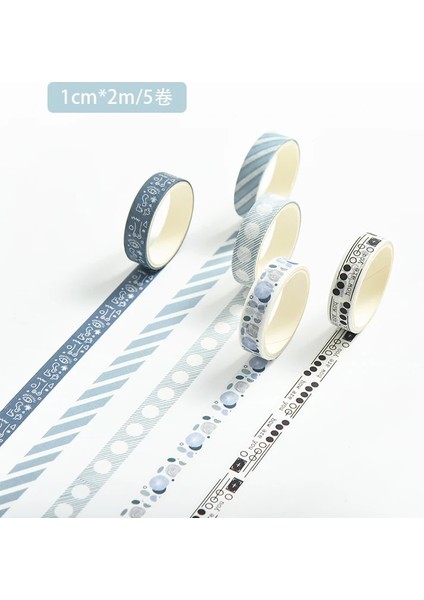 K Tarzı 5rollsbox Yaratıcı Maskeleme Bandı Seti Temel Desen Washi Bant Dıy Scrapbooking Günlüğü Dergisi Kırtasiye (Yurt Dışından) fiyatları