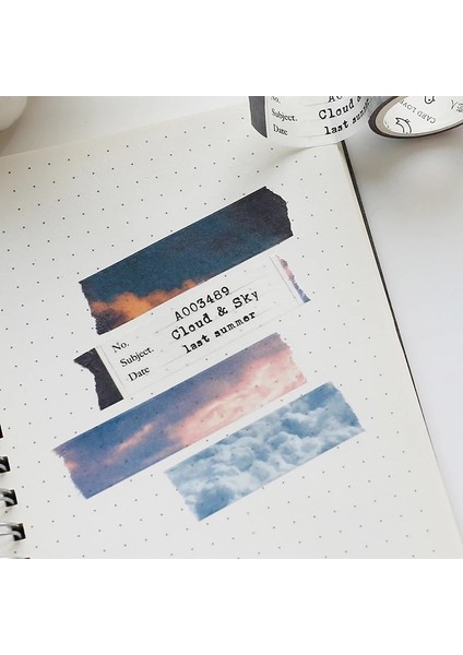 Bir Stil 15 mm * 3 M Japon Kağıt Maskeleme Bandı Gökyüzü Deniz Bulutları Mermi Günlük Tutma Aksesuarları Yırtılabilir El Hesabı Deco Çıkartmalar Estetik (Yurt Dışından) fırsatları