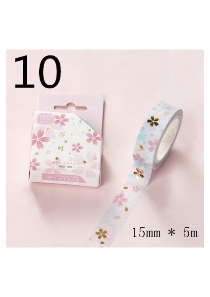 No.10 Tarzı 1 Adet Altın Pembe Folyo Kağıt Kiraz Washi Bant Seti Japon Scrapbooking Dekoratif Bantlar Fotoğraf Albümü Için Kedi Pençesi Ev Dekorasyon (Yurt Dışından) fiyatları