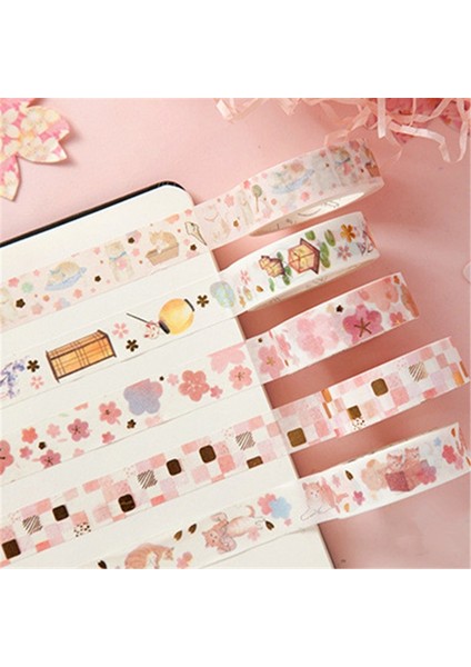 No.10 Tarzı 1 Adet Altın Pembe Folyo Kağıt Kiraz Washi Bant Seti Japon Scrapbooking Dekoratif Bantlar Fotoğraf Albümü Için Kedi Pençesi Ev Dekorasyon (Yurt Dışından) fırsatları