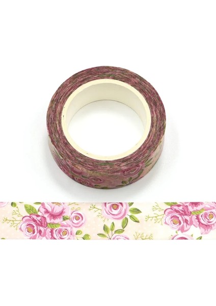 B182 Stili Olorful Çiçek Kağıt Washi Bant 15MM * 10M Çiçekler Maskeleme Bantları Dekoratif Çıkartmalar Dıy Japon Dekorasyon Bandı (Yurt Dışından) fırsatları