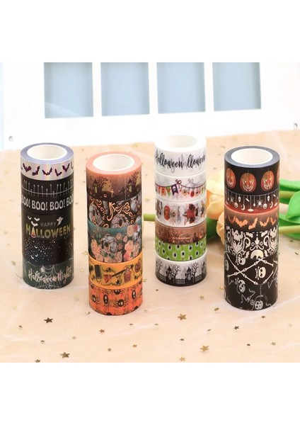 No.2 Tarzı 2021 Cadılar Bayramı Dekoratif Yapışkan Bant Kabak Kafatası Folyo Maskeleme Washi Bant Diy Scrapbooking Sticker Etiket Japon Kırtasiye (Yurt Dışından)