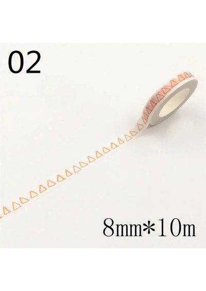 No.2 Tarzı Temel Gökkuşağı Kağıt Yapışkan Bant Günlüğü Kawaii Scrapbooking Dıy Craft Yapışkan Deco Japonya Maskeleme Washi Bant 10M x 8mm (Yurt Dışından)
