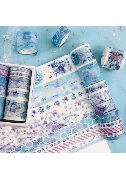 No.5 Tarzı Deniz ve Orman Serisi Washi Bant Seti Japon Kağıt Etiketler Scrapbooking Çiçek Yapıştırıcı Washitape Kırtasiye (Yurt Dışından)