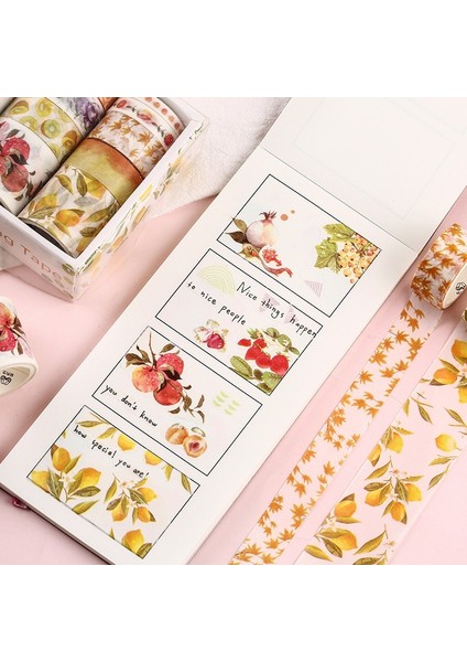No.5 Tarzı Deniz ve Orman Serisi Washi Bant Seti Japon Kağıt Etiketler Scrapbooking Çiçek Yapıştırıcı Washitape Kırtasiye (Yurt Dışından)