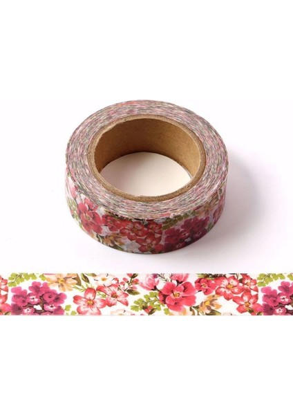 B116 Stili Olorful Çiçek Kağıt Washi Bant 15MM * 10M Çiçekler Maskeleme Bantları Dekoratif Çıkartmalar Dıy Japon Dekorasyon Bandı (Yurt Dışından)