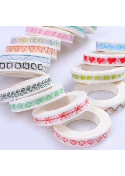No.2 Tarzı Temel Gökkuşağı Kağıt Yapışkan Bant Günlüğü Kawaii Scrapbooking Dıy Craft Yapışkan Deco Japonya Maskeleme Washi Bant 10M x 8mm (Yurt Dışından)