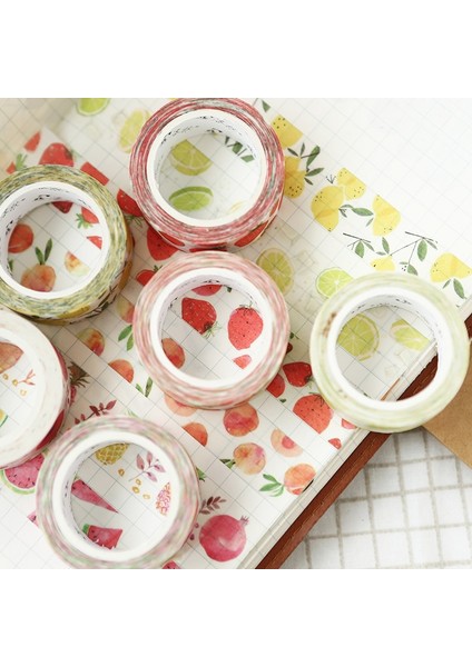 C Stili Taze Meyve Washi Bant Dıy Dekor Planlayıcıları Scrapbooking Sticker Yapımı Kağıt Dekorasyon Bandı Yapıştırıcı Okul Parti Malzemeleri (Yurt Dışından)