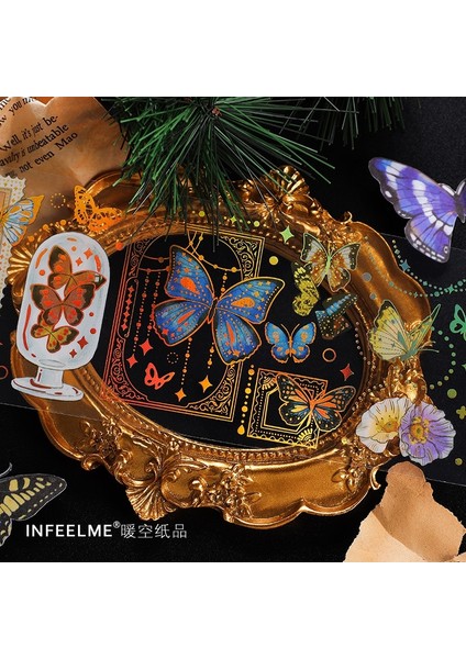Bir Stil Altın Folyo Mavi Balina Kelebek Washi Maskeleme Bandı Etiketler Çiçek Hayvan Scrapbooking Kırtasiye Dekoratif Uzun Şerit Şerit (Yurt Dışından) modelleri
