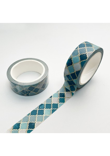 Ben Stil 1.5 cm * 7 M Retro Altın Geometri Maskeleme Washi Bant Izgara Dekoratif Yapışkan Bant Diy Scrapbooking Sticker Etiket Kırtasiye (Yurt Dışından)
