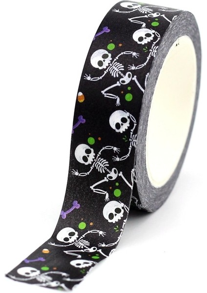 NO.1063 Stili Yeni M Dekoratif Kafatasları Örümcek Ağı Yarasa Cadılar Bayramı Washi Bant Seti Dıy Craft Planlayıcısı Yapıştırıcı Maskeleme Bandı Sevimli Kırtasiye (Yurt Dışından) fırsatları