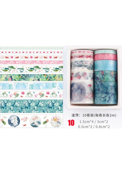 TYPE2-10-10PCS Tarzı Pcsset Siyah Folyo Washi Bant Japon Kağıt Dıy Planlayıcısı Maskeleme Bandı Yapışkan Bantlar Çıkartmalar Dekoratif Kırtasiye Bantları (Yurt Dışından)