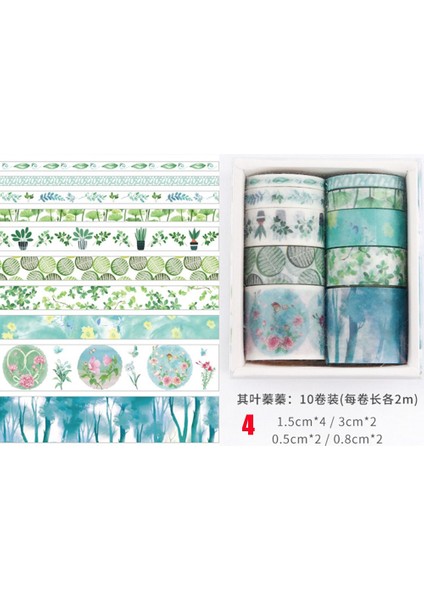 TYPE2-4-10PCS Tarzı Pcsset Siyah Folyo Washi Bant Japon Kağıt Dıy Planlayıcısı Maskeleme Bandı Yapışkan Bantlar Çıkartmalar Dekoratif Kırtasiye Bantları (Yurt Dışından)