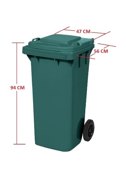 Çöp Konteyneri 120 Litre Yeşil