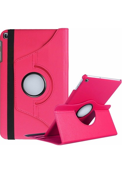 Samsung Galaxy Tab A9 Plus X210 X215 X216 Uyumlu Kılıf Dönerli Standlı Suni Deri Uyku Modlu 360° Komple Koruma 11 Inç Pembe