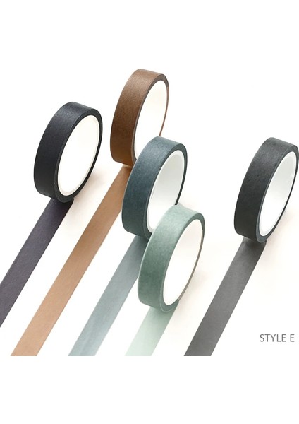 E Stili Journamm 5pcs * 5m Düz Renk Mermi Günlük Tutma Yapışkan Bantlar Scrapbooking Sticker Maskeleme Bantları Washi Bant Seti Kırtasiye Bantları (Yurt Dışından) fiyatları
