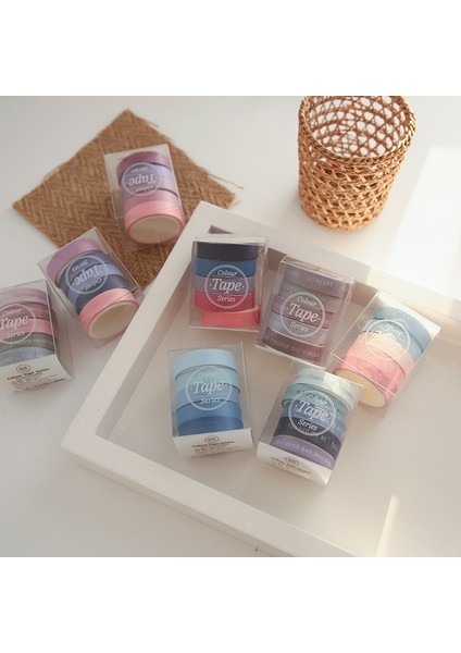 E Stili Journamm 5pcs * 5m Düz Renk Mermi Günlük Tutma Yapışkan Bantlar Scrapbooking Sticker Maskeleme Bantları Washi Bant Seti Kırtasiye Bantları (Yurt Dışından) modelleri
