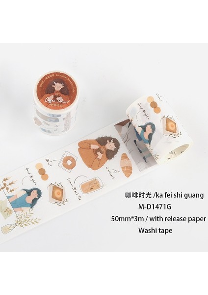 Ka Fei Shi Guang Tarzı 5cm * 300CM Basit Kız Hayat Illüstrasyon Washi Bant Sevimli Edebi Günlüğü Karalama Defteri Maskeleme Bandı Kawaii Kırtasiye Aksesuarları (Yurt Dışından) fiyatları