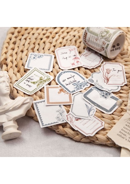 H Tarzı Rulo Washi Maskeleme Bantları Çerçeve Dekoratif Yazılabilir Vintage Bant Scrapbooking Albümü Için Retro Tarzı Yapışkanlı Yazılabilir Bant (Yurt Dışından)