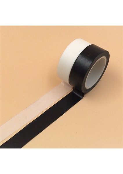 Beyaz Stil 15MM * 10M Kağıt Washi Bantlar Moda Dıy Saf Renk Beyaz Siyah Maskeleme Bandı Fotoğrafik Bant Karalama Defteri Sticker Dekoratif (Yurt Dışından) modelleri
