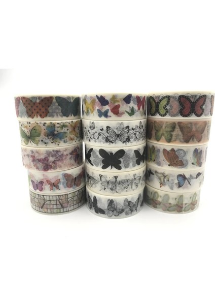 NO.2139 Stili S Beden Jiataihe Washi Bant Renkli Kelebek Dekor Zanaat Diy Bant Dekoratif Bant Çok (Yurt Dışından) fiyatları