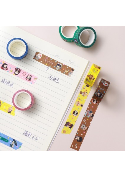 No.6 Tarzı 1.5 cm * 5 M Sevimli Şeytan Avcısı Japon Anime Washi Bant Scrapbooking Diy Önemsiz Dergisi Maskeleme Bandı Okul Ofis Kırtasiye (Yurt Dışından) modelleri