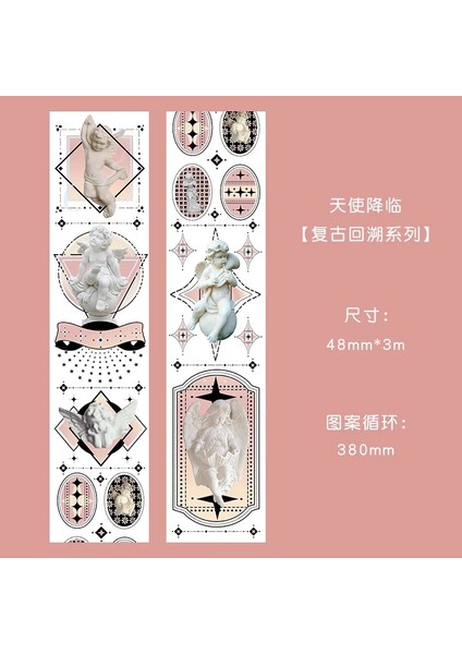 C Stili 4.8cm Geniş Retro Retrospect Serisi Maskeleme Washi Bant Eski Dekoratif Yapıştırıcı Pvc Bant Decora Diy Scrapbooking Sticker Etiket (Yurt Dışından) fiyatları