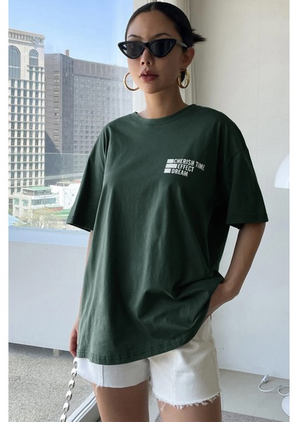 Only Trendwear Unisex Cherish Time Effect Dream Baskılı Tasarım Tshirt modelleri