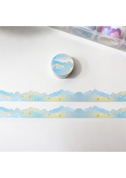 No.3 Tarzı Mınkys Yeni 5 M Kawai Yıldız Bulut Washi Bant Scrapbooking Dergisi Sahne Çerçeve Dekorasyon El Çadır Degrade Bulutlar Kağıt Bant (Yurt Dışından)