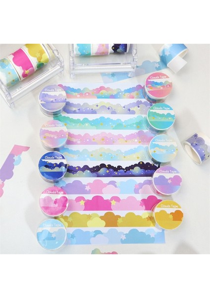No.3 Tarzı Mınkys Yeni 5 M Kawai Yıldız Bulut Washi Bant Scrapbooking Dergisi Sahne Çerçeve Dekorasyon El Çadır Degrade Bulutlar Kağıt Bant (Yurt Dışından)