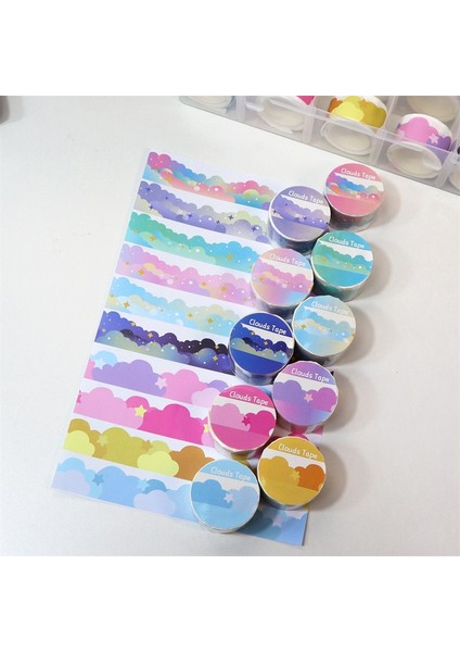 No.3 Tarzı Mınkys Yeni 5 M Kawai Yıldız Bulut Washi Bant Scrapbooking Dergisi Sahne Çerçeve Dekorasyon El Çadır Degrade Bulutlar Kağıt Bant (Yurt Dışından)