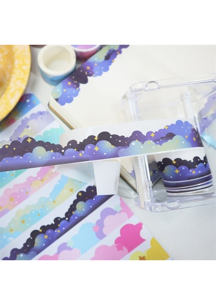 No.3 Tarzı Mınkys Yeni 5 M Kawai Yıldız Bulut Washi Bant Scrapbooking Dergisi Sahne Çerçeve Dekorasyon El Çadır Degrade Bulutlar Kağıt Bant (Yurt Dışından)