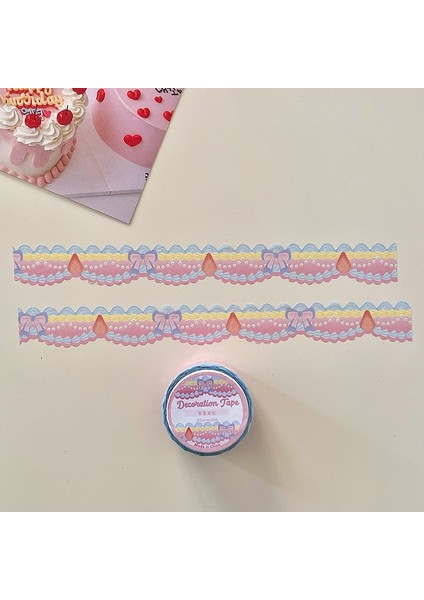 No.2 Tarzı Kawaii Washi Bant Retro Yaylar Dantel Eritilmiş Peynir Deco Scrapbooking Maskeleme Bandı Dıy Fotoğraf Albümü Günlüğü Dergisi Okul Malzemeleri (Yurt Dışından)