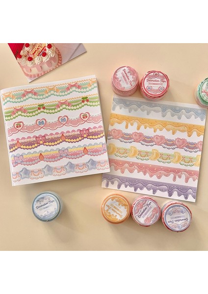 No.2 Tarzı Kawaii Washi Bant Retro Yaylar Dantel Eritilmiş Peynir Deco Scrapbooking Maskeleme Bandı Dıy Fotoğraf Albümü Günlüğü Dergisi Okul Malzemeleri (Yurt Dışından) fiyatları
