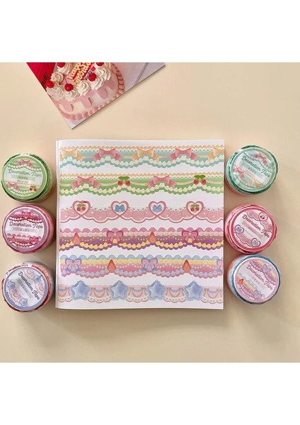 No.2 Tarzı Kawaii Washi Bant Retro Yaylar Dantel Eritilmiş Peynir Deco Scrapbooking Maskeleme Bandı Dıy Fotoğraf Albümü Günlüğü Dergisi Okul Malzemeleri (Yurt Dışından) modelleri