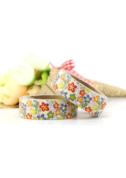 No.66 Tarzı 10M Çiçek Bakır Kalp Altın Folyo Washi Bant Kağıt Scrapbooking Maskeleme Bandı Yapışkan Bant Sticker Dekoratif Kırtasiye Bantları (Yurt Dışından)