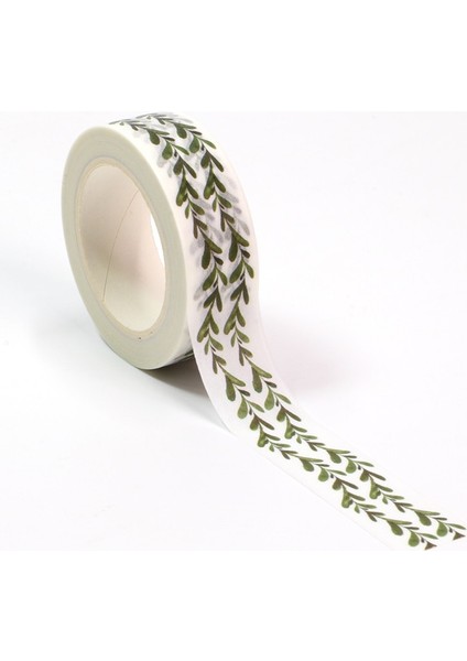 mm * 10M Yenı Varış Bahar Yeşil Yapraklar Dekoratif Washi Bant Dıy Scrapbooking Maskeleme Bandı Okul Ofis Tedarik (Yurt Dışından) fırsatları