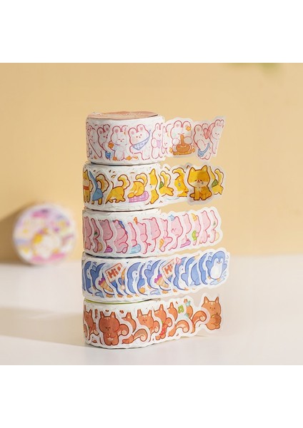 D Stili Kawaii Bulut Hayvanat Bahçesi Maskeleme Washi Bant Sevimli Kedi Penguen Dekoratif Yapışkan Bant Decora Diy Scrapbooking Sticker Etiket (Yurt Dışından) modelleri