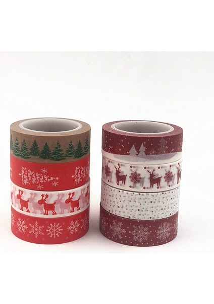 C Stili Ristmas Washi Bantlar Kar Tanesi Ren Geyiği Çizgili Kawaii Maskeleme Bantları Çıkartmalar Kırtasiye Scrapbooking Okul Malzemeleri (Yurt Dışından) fırsatları