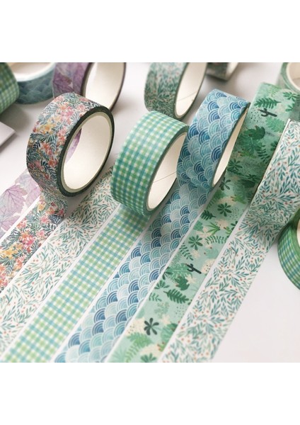 O Tarzı 1 Adet Yeşil Bitki Çiçek Washi Bant Dıy Maskeleme Bandı Dekoratif Yapışkanlı Scrapbooking Okul Kırtasiye El Yapımı Bant (Yurt Dışından) indirimleri