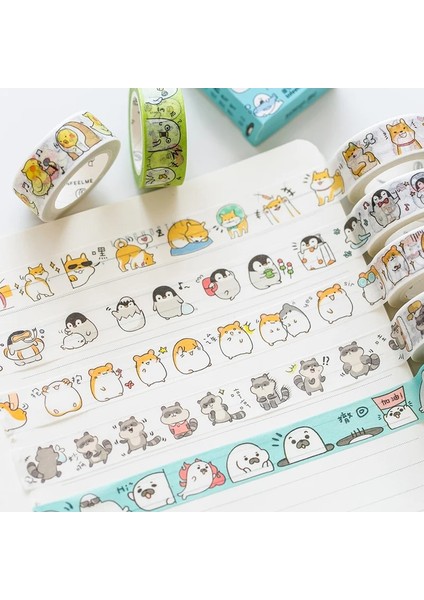 G Tarzı Sevimli Mühür Panda Hamster Hayvanlar Maskeleme Washi Bant Dekoratif Yapışkan Bant Decora Diy Scrapbooking Sticker Etiket Kırtasiye (Yurt Dışından)