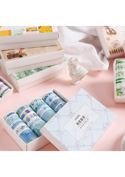 M Tarzı S Beden Washi Bant Seti Okyanus Çıkartmaları Scrapbooking Retro Maskeleme Yıkama Bantları Çiçek Washitape Fita Adesiva Adhesiva Decorativa (Yurt Dışından) modelleri