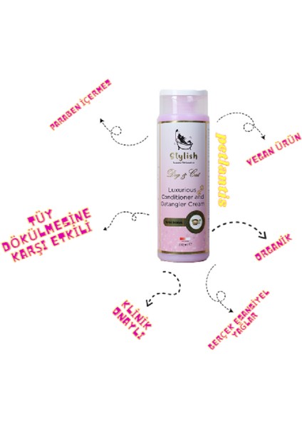 Stylish Köpek ve Kediler Için Kıtıkaçıcı Tüy Kremi 250ML