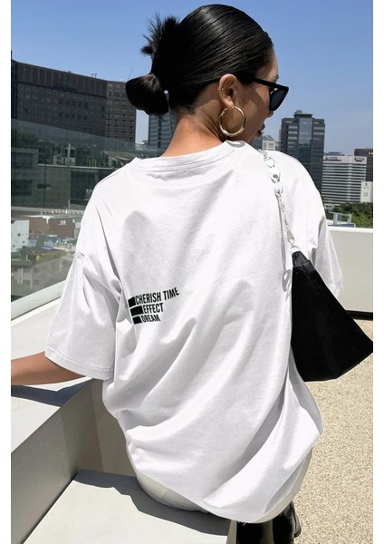 Only Trendwear Unisex Cherish Time Effect Dream Baskılı Tasarım Tshirt