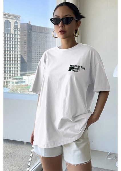 Only Trendwear Unisex Cherish Time Effect Dream Baskılı Tasarım Tshirt modelleri