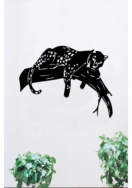 Leopar Temalı Metal Tablo